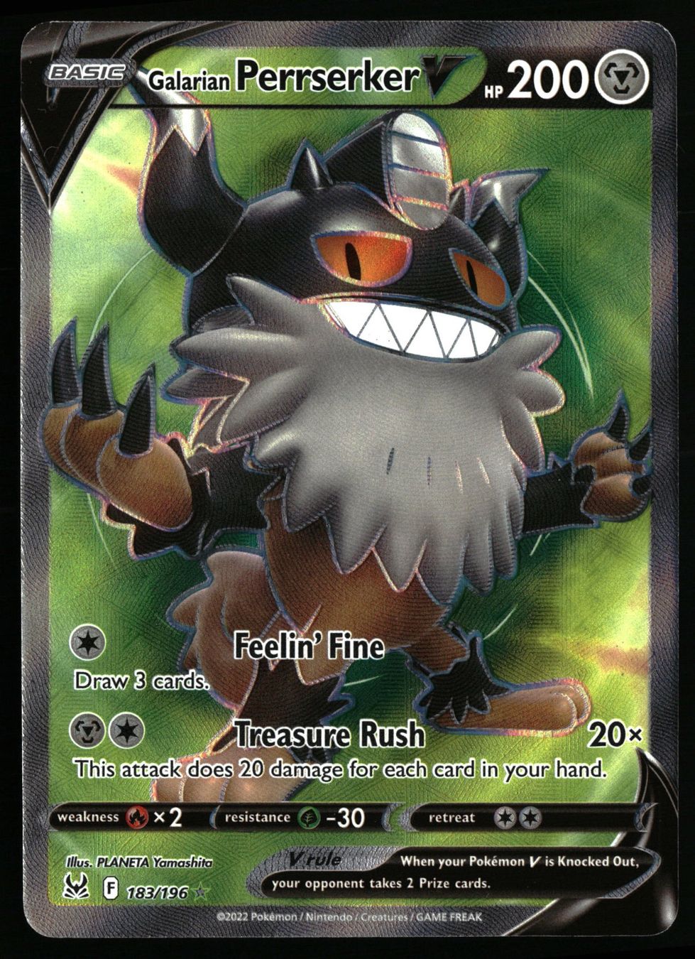 Pokémon Carte collezionabili: Galarian Perrserker V #183 Pokemon Lost Origin – Usato da Feuerthalen venduto da Plazatoys