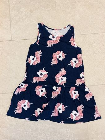 H&M Kleid mit Einhorn Muster, Grösse 110/116, Top Zustand