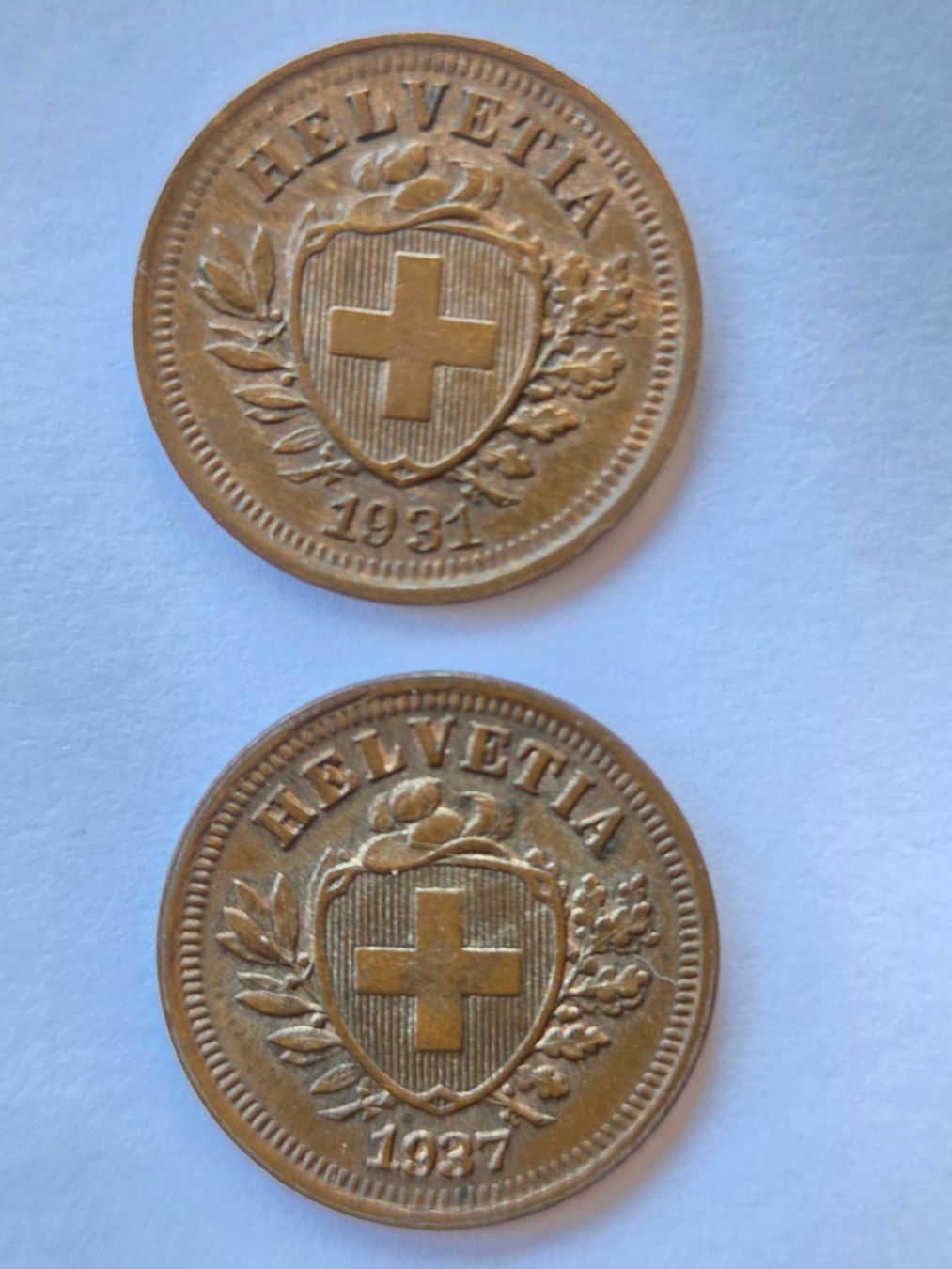 Alle Münzen: Münze 1 Rappen 1931 1937 – Gebraucht aus Rheinfelden von Badelus