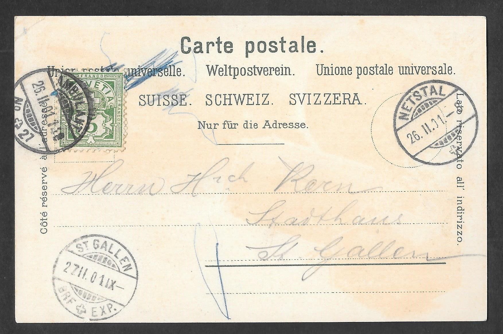 Cartoline postali: Netstal farbige Lithografie 4 Bilder – Usato da Olten venduto da clotaldi 1