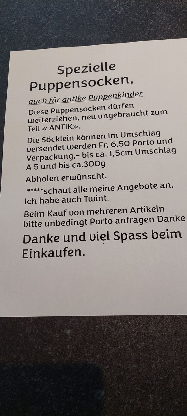 Puppen: 4Paar neue Puppensöckchen mit Spitzen  – Neu (gemäss Beschreibung) aus Muri AG von nindo1 1