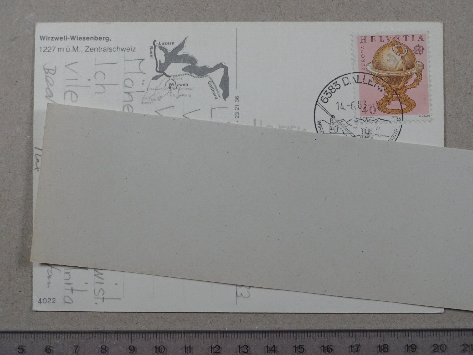 Cartoline postali: Wirzweli - Wiesenberg, 1983 – Usato da Lenzburg venduto da fh1 1