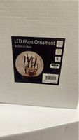 LED Glas Ornament mit Reh - Ø15cm H16cm - Winterdeko