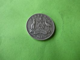 Grossbritannien 1943,  6 Pence - Silber
