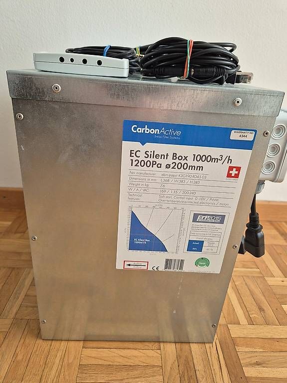Ventilatori: CarbonActive EC Silentbox 1000m3/h 200mm mit Controller – Usato da Volketswil venduto da philipp123