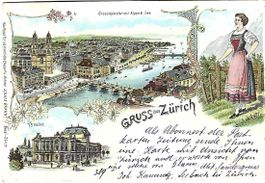 Gruss aus Zürich Litho