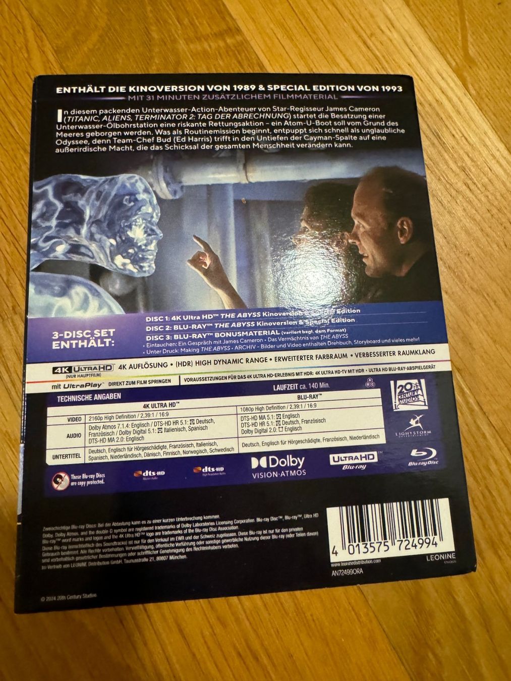 Alle DVDs: The Abyss James Cameron 4k UHD Blu Ray – Gebraucht aus Schwerzenbach von  1