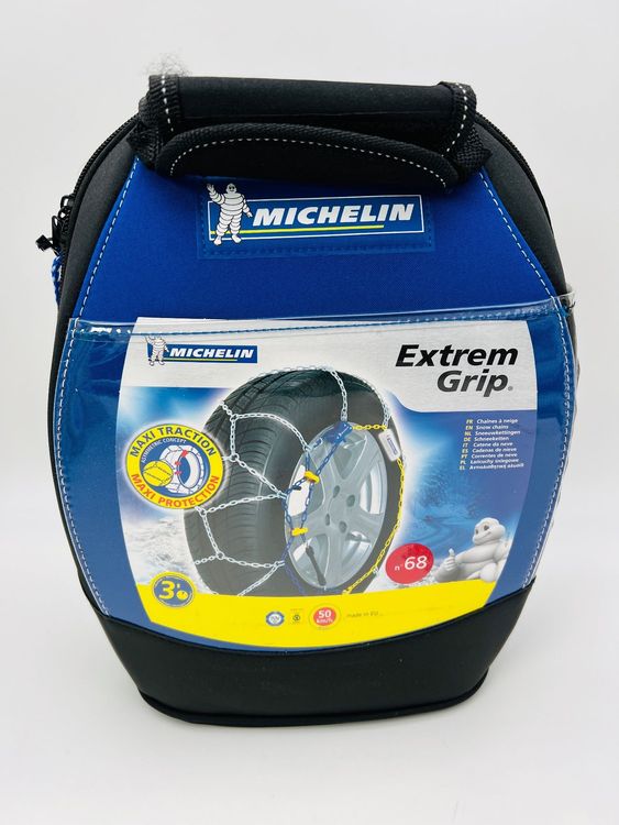 MICHELIN Catene Da Neve EXTREM GRIP - Omologate, Maglie Quadrate 9mm, Tensione Autobloqueante, Montaggio Rapido
