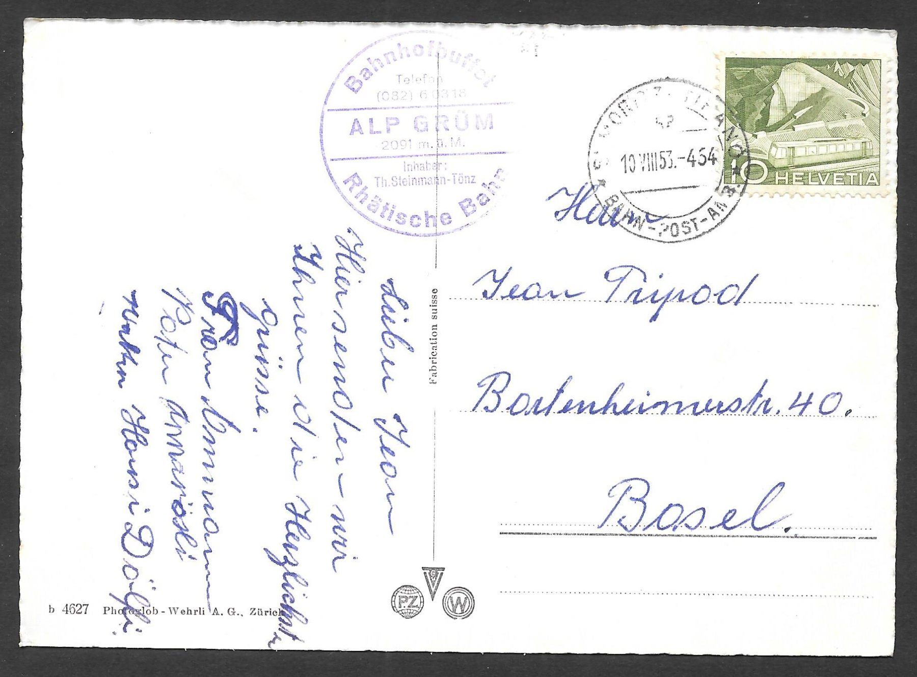 Cartes postales: Bernina-Bahn Bernina-Wasserfall bei Morteratsch – D'occasion à Olten par clotaldi 1