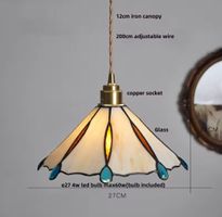 Lampe suspendue en pierre de verre coloré de style Japonais