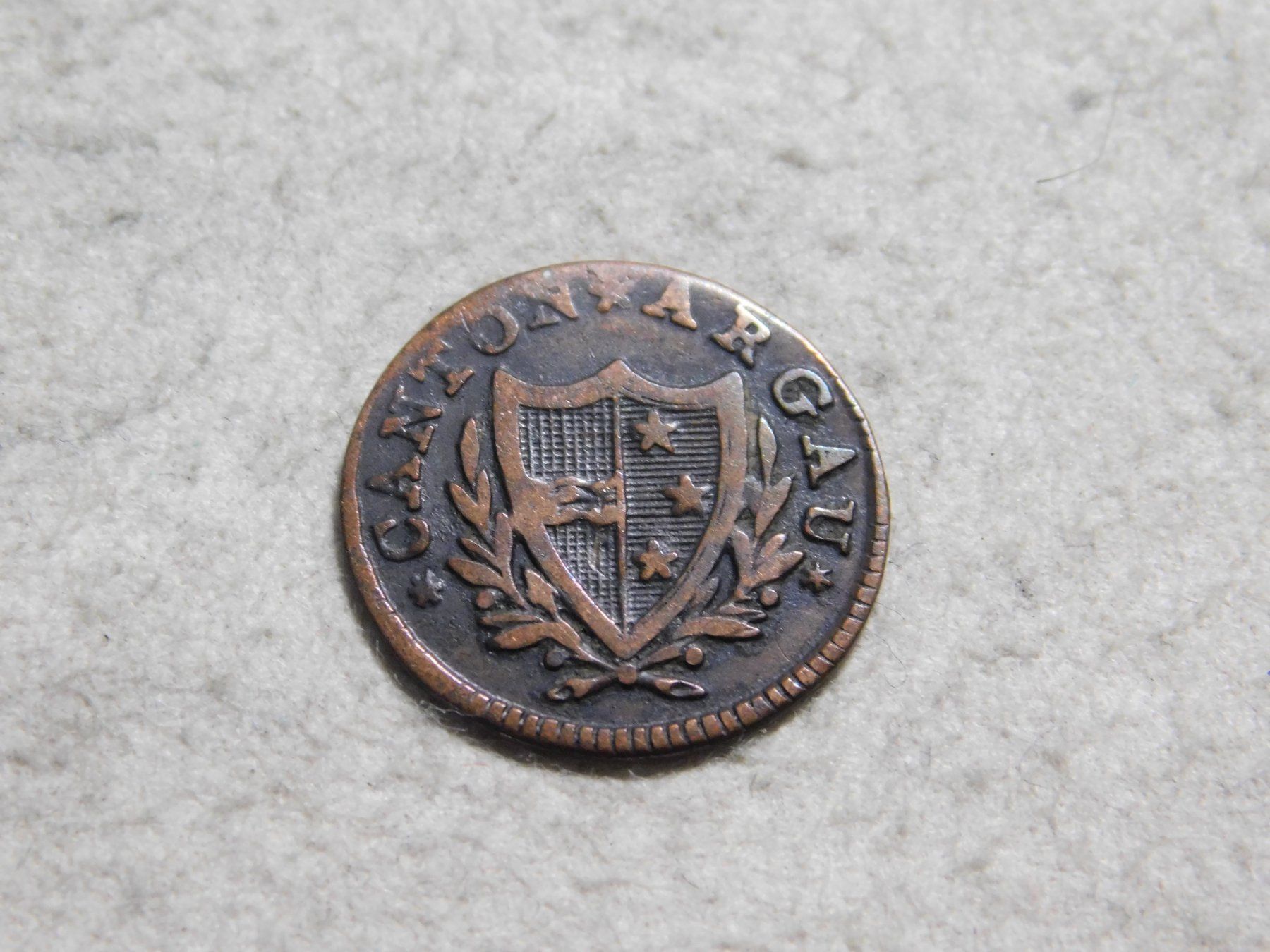 Tutti le monete: 2 Rappen 1814, Kanton Aargau, Billon, ss - vorz – Nuovo (secondo la descrizione) da Solothurn venduto da Mi-cardo 2