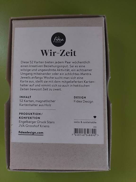 Spiele: Fidea Design Kartenbox Wir-Zeit – Gebraucht aus Bern von dor_qj8q 1