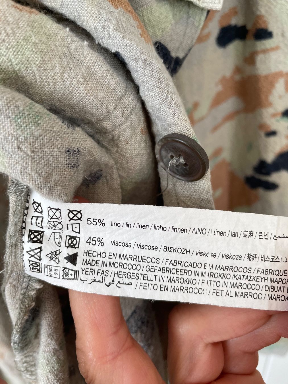 Pull&Bear Giacche: PULL&BEAR Leinen-Mix Overshirt Gr. S, Camo Look, Sommerjacke – Usato da Neukirch an der Thur venduto da bee88 3