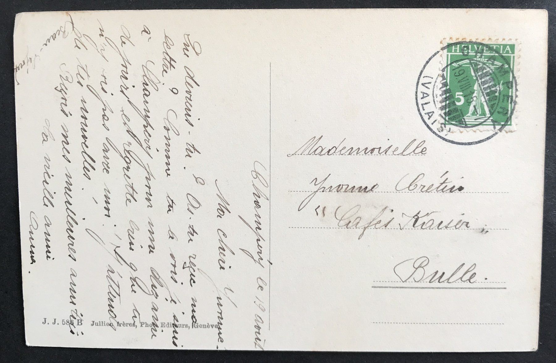 Cartoline postali: CHAMPÉRY ET LA DENT DU MIDI 1915 – Usato da Ostermundigen venduto da Heavenmaus75 1