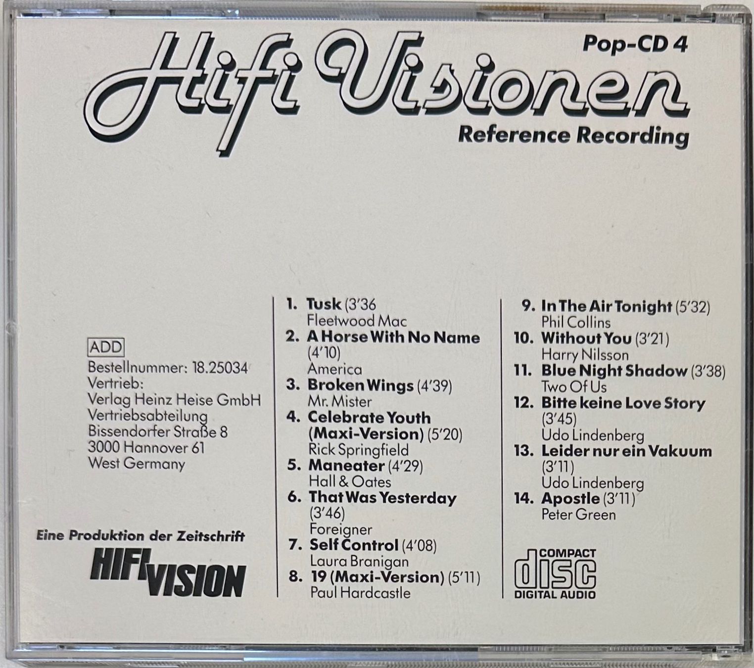 CD: Hifi Visionen Pop-CD 4 (Reference Recording) – Usato da Martigny venduto da jereq 1