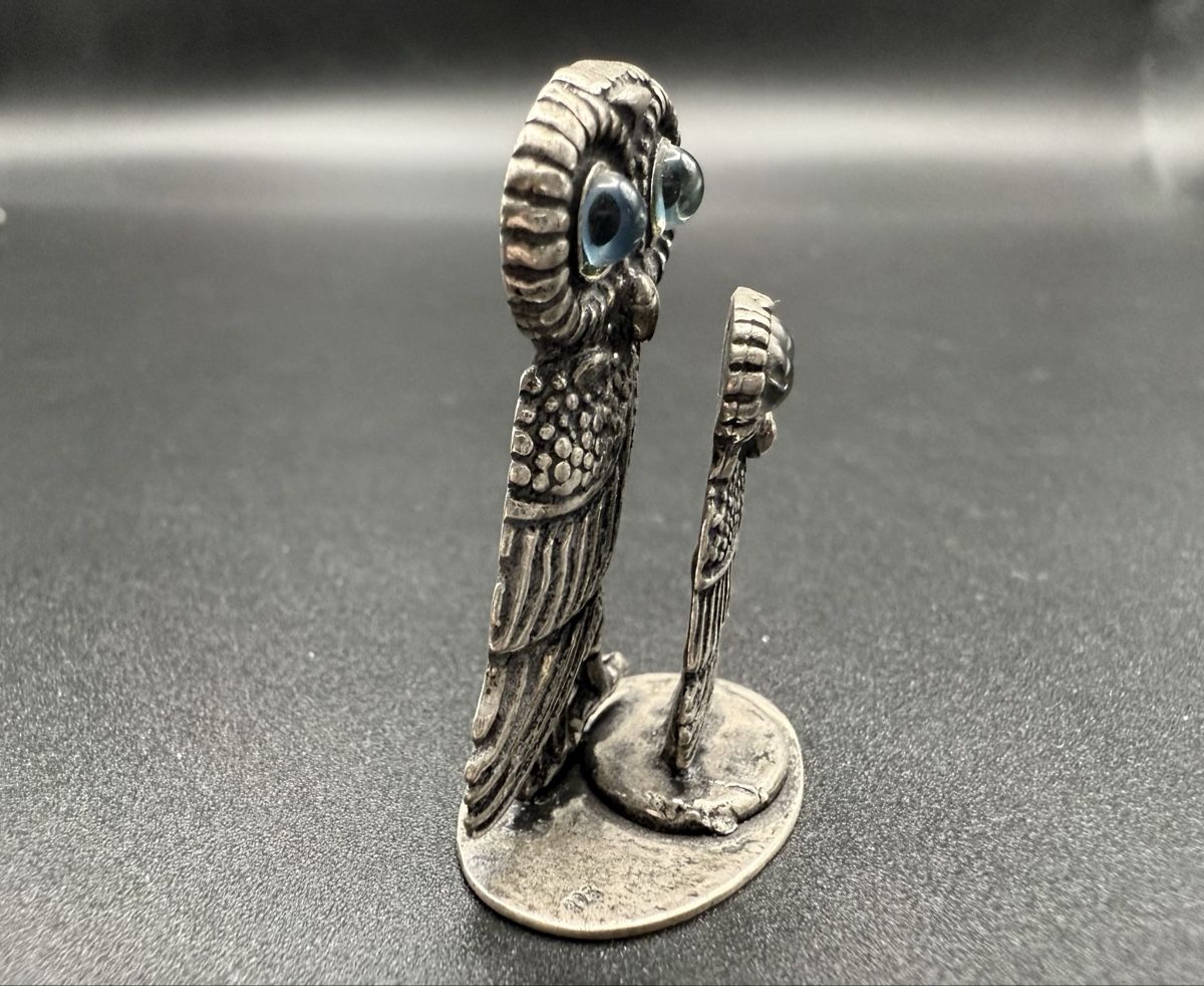 Statuette: Vintage Eulenfigur aus Metall – Usato da Lamone venduto da LaCantinaMagica 2