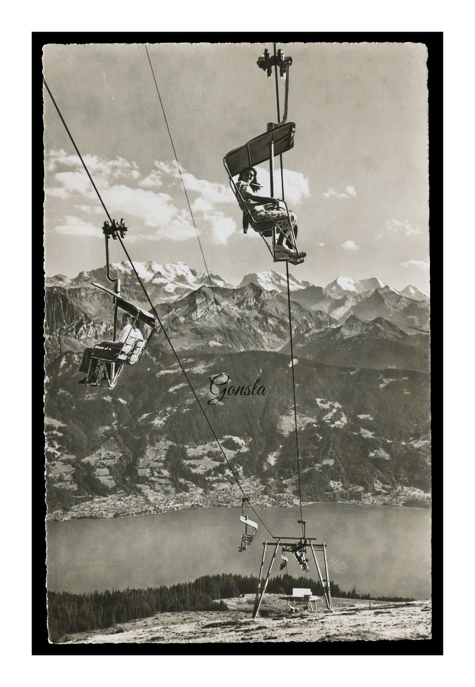 Cartoline postali: BEATENBERG / NIEDERHORN - 1950 "Sportbahn" Cachet – Usato da Onex venduto da gonsla01
