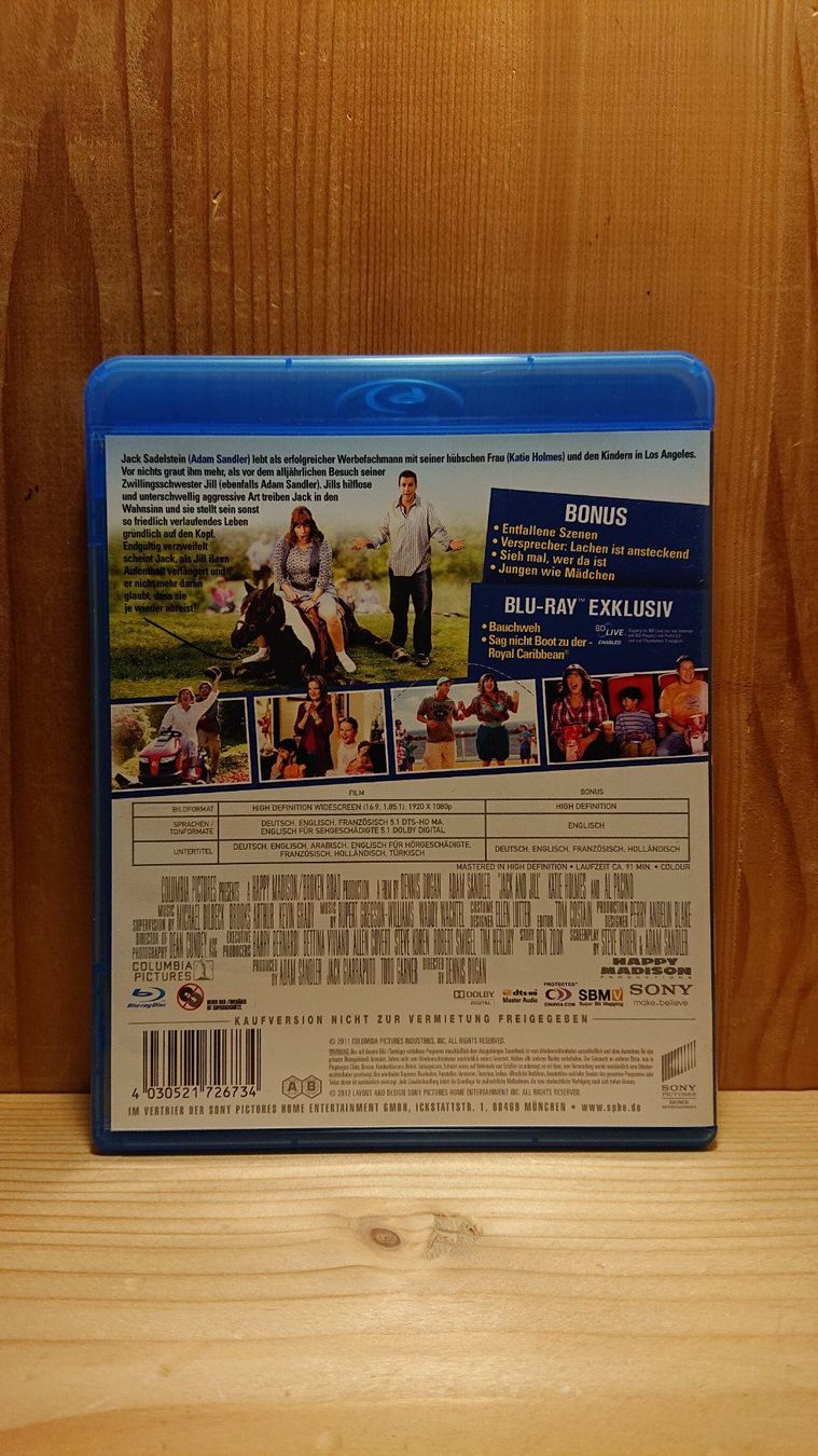 Tutti i DVDs: JACK UND JILL Blu-Ray mit Adam Sandler – Usato da Wilderswil venduto da Exebub 1