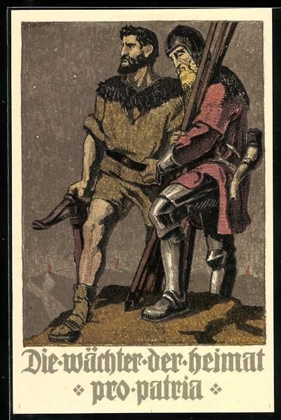 Ansichtskarten: Schweizer Bundesfeier 1910, Die Wächter – Gebraucht aus Berlin von bartko-reher