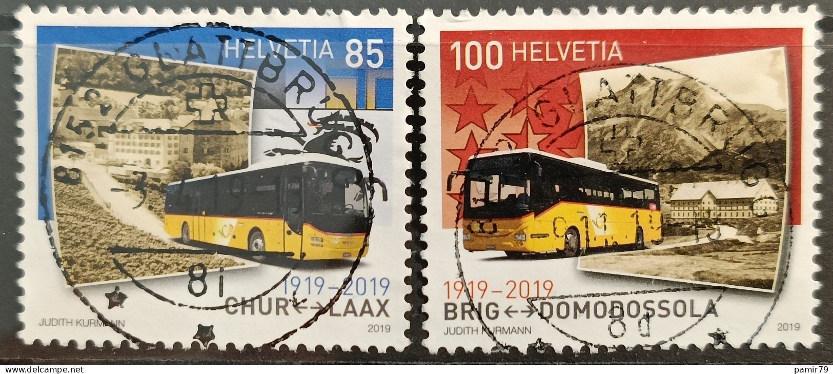 Tous les timbres: 2019 Postauto Linien Vollstempel – D'occasion à Dübendorf par goeggi79