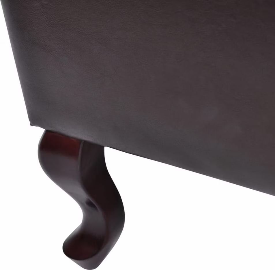 Sessel: Chesterfield Sessel mit Hocker dunkelbraun Lederoptik – Gebraucht aus Opfikon von hetipeti 5