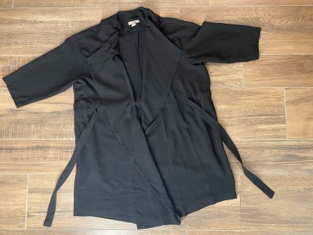 H&M+ Mantel mit Gürtel schwarz Gr. 48 / 50