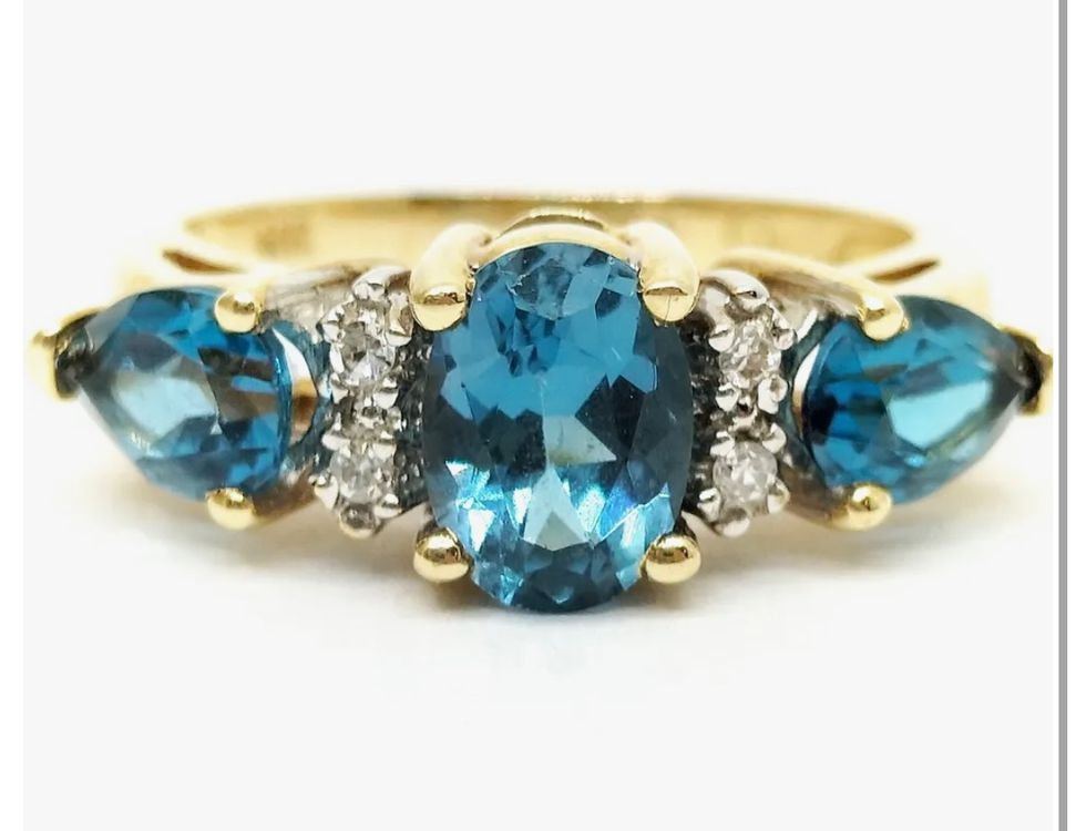 Topas Ring 14 Karat Gold mit Diamanten (Gebraucht) in Hittnau für CHF ...