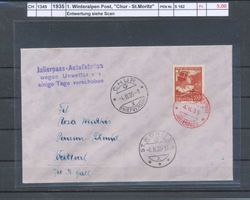 1935 erste Winteralpenpost, "Chur - St. Moritz"