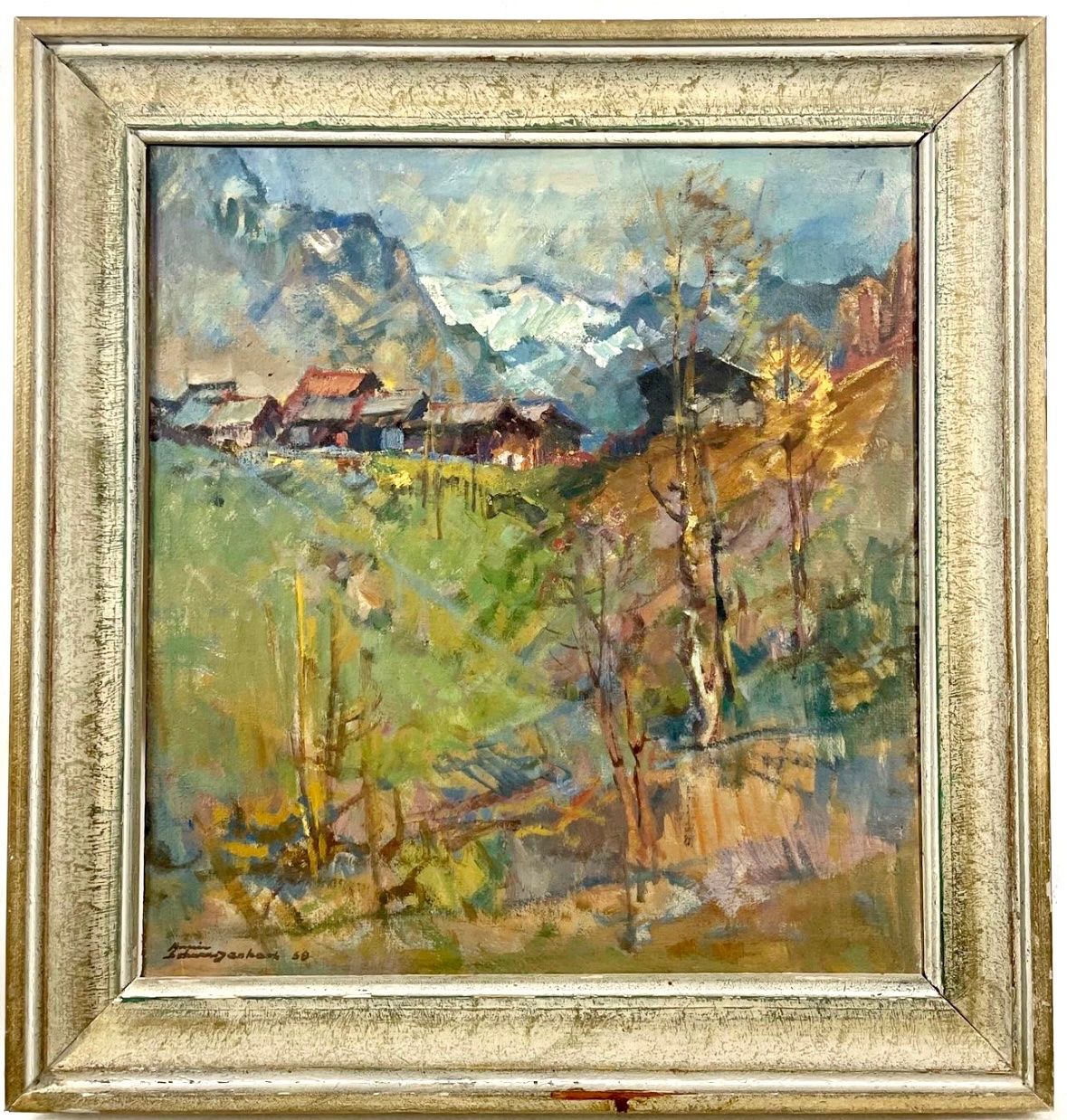 Dipinti: Armin Schwarzenbach (1914-2000) Grosses Gemälde – Usato da Waltenschwil venduto da Fifofufee