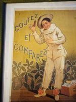 Vintage Framed Chocolate Poulain Advertising Print Art
