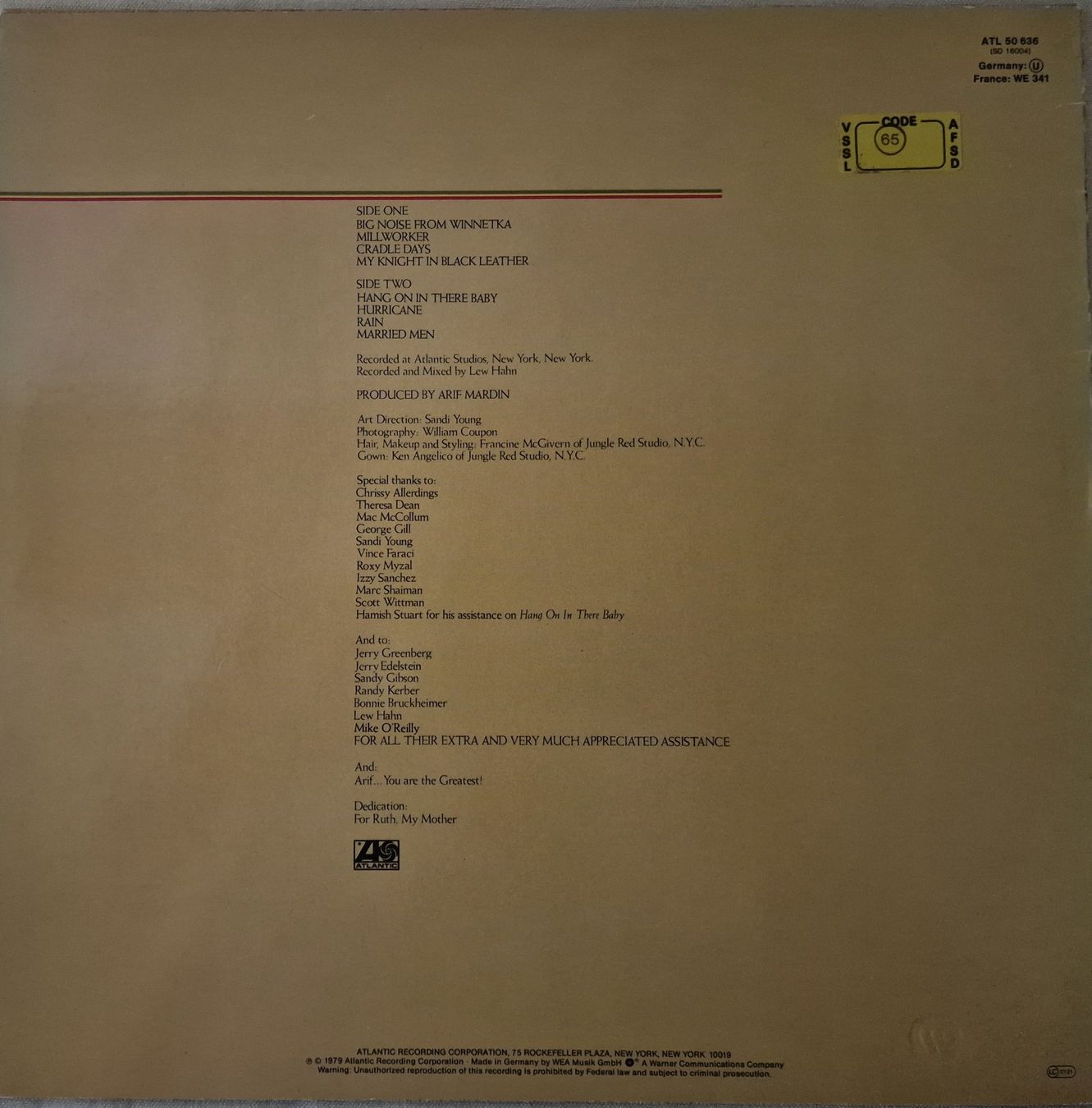 Dischi in vinile: Bette-Midler LP - Thighs-And-Whispers – Usato da Root venduto da atelier22 1