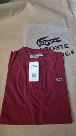 Lacoste Polo Shirt Gr. M Bordeaux Rot Neu mit Etikett 