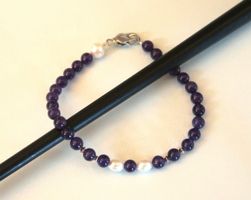 Armband Amethyst mit Zuchtperlen