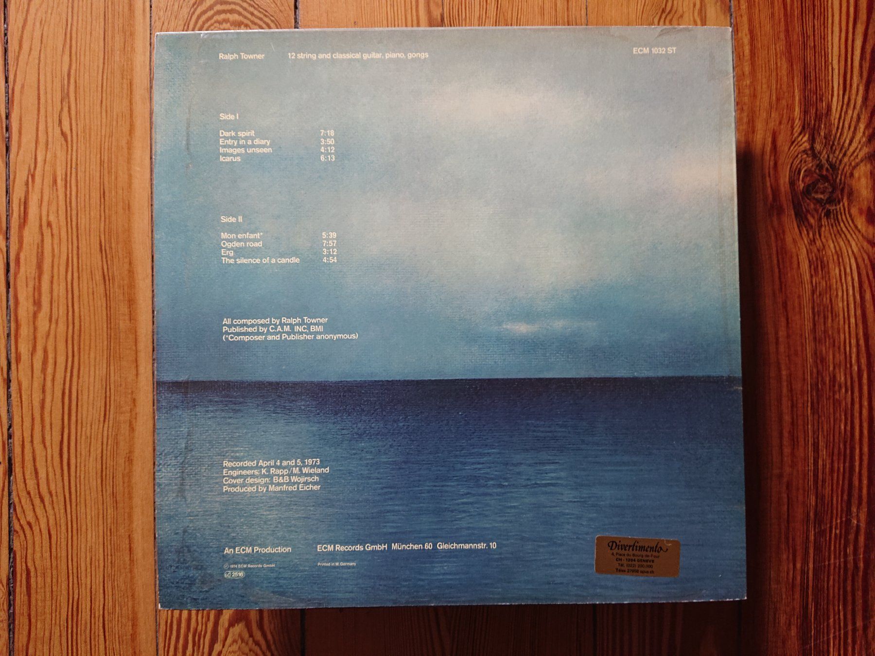 Dischi in vinile: RALPH TOWNER - Diary (LP, 1974) – Usato da Genève venduto da othhei 2