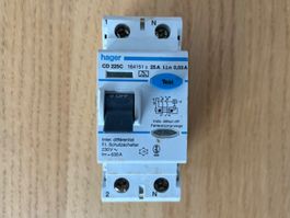 FI Schalter, Schutzschalter, FI 0,03А, Hager CD 225С 25A
