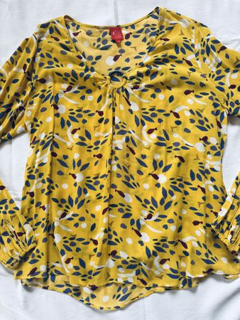 💛 Blouse jaune à motifs M – Miss (Captain Tortue)