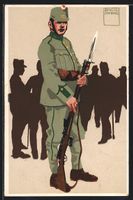 sign. Emil Huber: Schweizer Soldat mit B