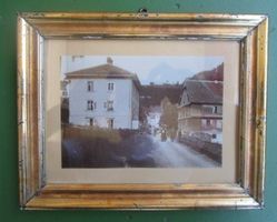 alte Photo mit Personen um 1890 - gerahmt hinter Glas