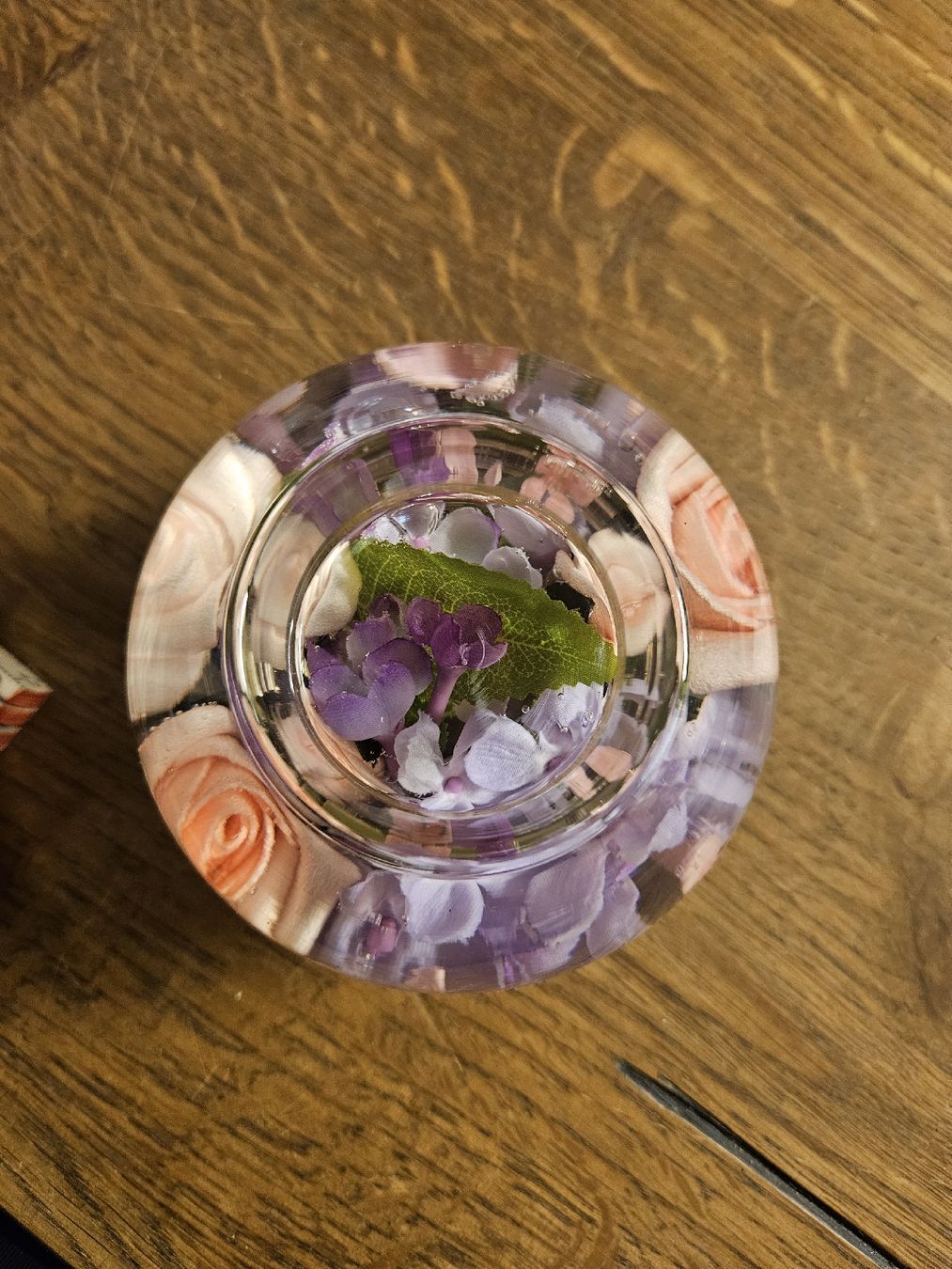 Kerzenständer: Romantisches Teelicht Glas mit Blumen (I) – Gebraucht aus Rorschach von TimelessTrading 1