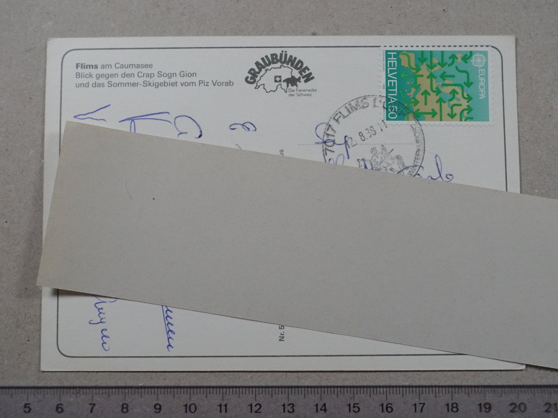 Ansichtskarten: Flims, Caumasee, 1988 – Gebraucht aus Lenzburg von fh1 1