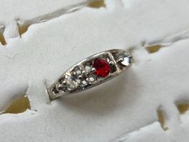 Bague pierre rouge taille 52, fantaisie