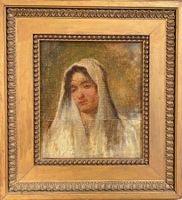 Dipinto olio su tavola, Ritratto di di donna, Luigi Galli