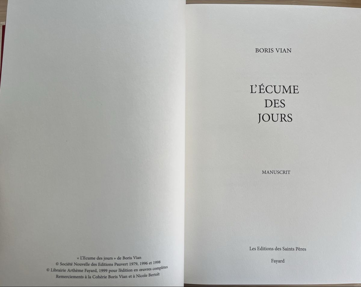 Bücher: Boris Vian/ Manuscrits fac-similés – Gebraucht aus Euseigne von so.ART 3