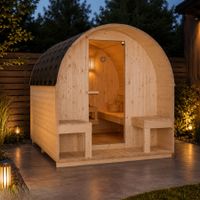Outdoor Sauna TOLEDO XL mit Ofen (8kW) - 189x220x200cm