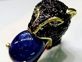 Anelli: Ring Panther Design mit Saphir und Granat Grösse 57 – Nuovo (secondo la descrizione) da Zürich venduto da adriben 9