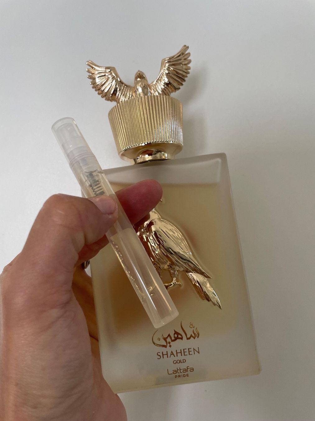 Lattafa Parfum & Eau de Toilette: Lattafa Shaheen Gold EDP 5 ml Abfüllung. – Gebraucht aus Zürich von deruja