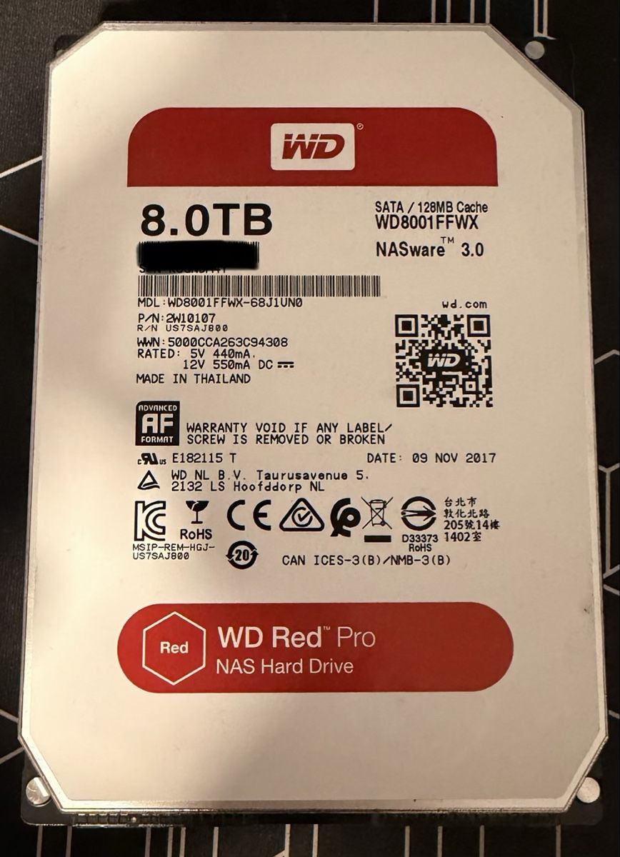 Western Digital Harddisks: 8TB WD Red Pro HDD – Gebraucht aus Heerbrugg von predch