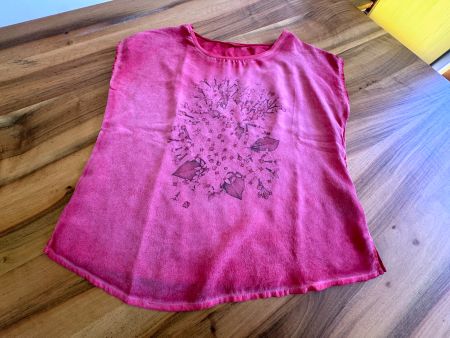 NILE Damen Oberteil T-Shirt Gr. S Seide Jersey Traumfarbe