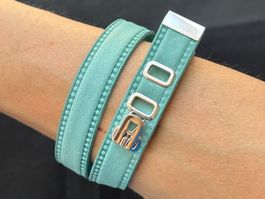Fossil Leder Armband Edelstahl