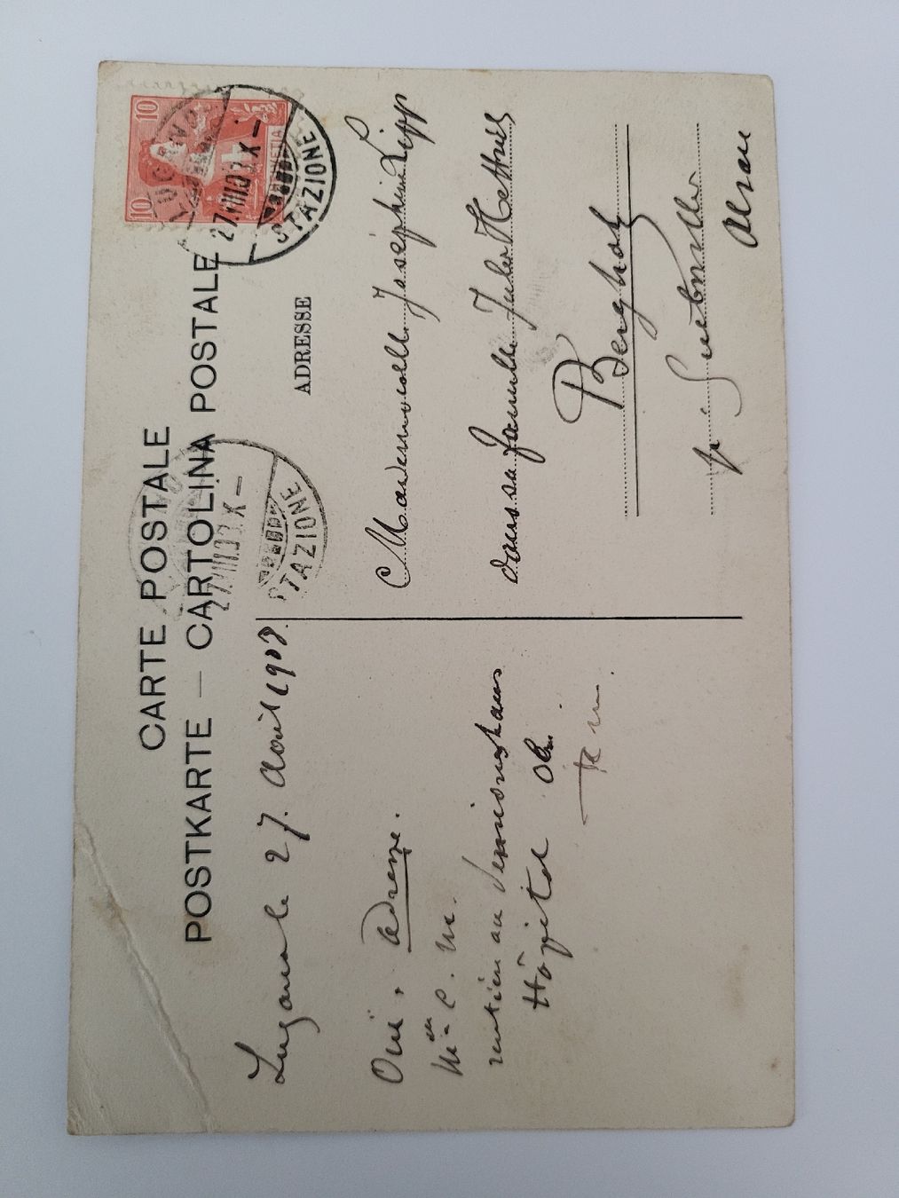 Cartoline postali: Alte Ansichtskarte Lugano Monte Brè 1909 Schiff R36 – Usato da nunningen venduto da mic_88k2 1